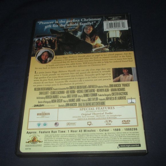 Prancer (DVD, 2008, Canadian Sensormatic Widescreen) - Picture 3 of 3
